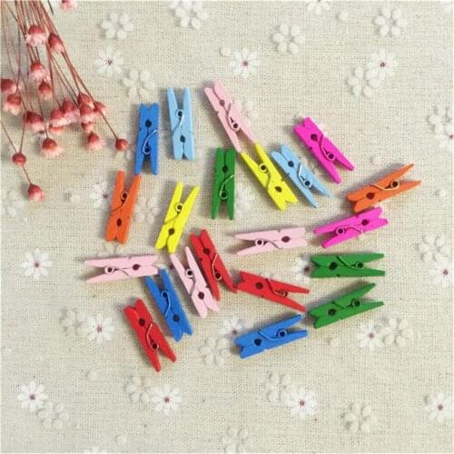 50pcs 30mm Mixed Wooden Pegs Clips Crafts Clothespins Toppers Wedding Decorations Embellishments For Scrapbooking