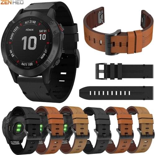 Quick Fit Genuine Leather Strap For Garmin Fenix 6/6S/6X Pro Watch Band Replacement Watchband for Garmin Fenix 5/5S/5X Plus
