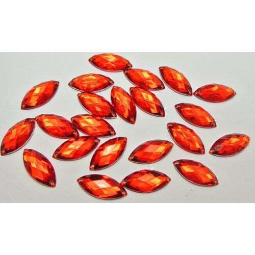 Mix color 100pcs/lot Horse Eye sew on Crystal Flatback Fancy acrylic rhinestone diy supplies 9x20mm garment Jewelry Findings G