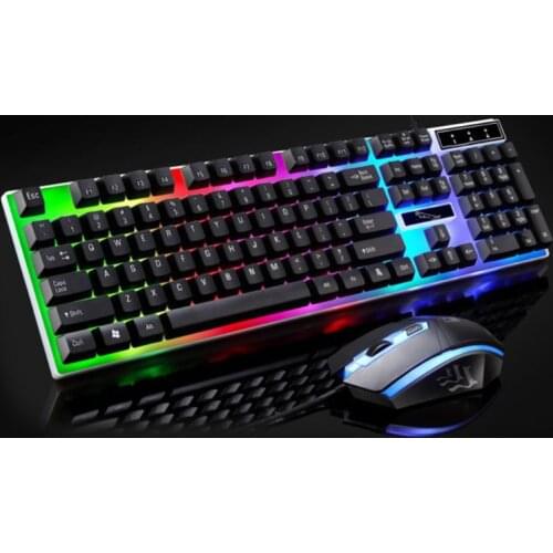 USB Charging Light Keyboard & Mouse Kit Rainbow LED Gaming Equipment For PS4 Xbox One