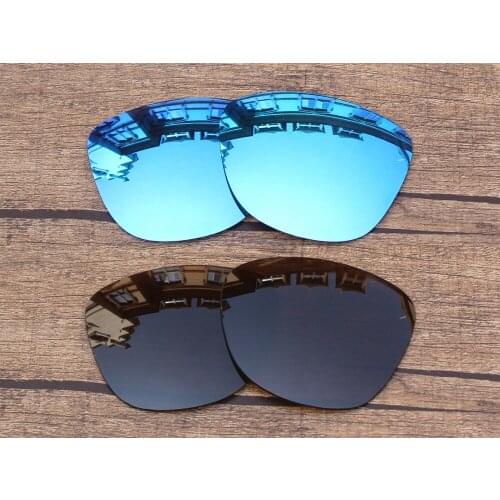 Vonxyz 2 Pairs Ice Mirror & Bronze Brown Polycarbonate Replacement Lenses for-Oakley Frogskins Frame