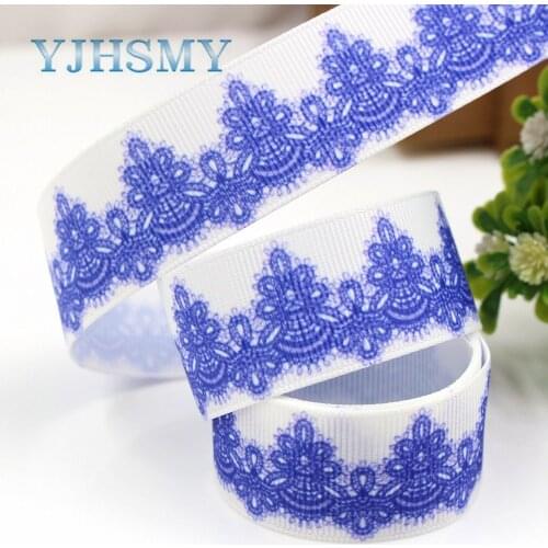 YJHSMY G-18831-1085,25 mm 10 yards flower Ribbons Thermal transfer Printed grosgrain,Gift wrapping DIY handmade material