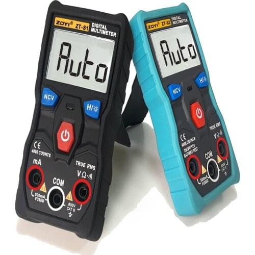 ZOYI ZT-S1 Automatic Digital Multimeter True-RMS Intelligent NCV 4000 Counts AC/DC Voltage Current Ohm Test Tools Flashlight