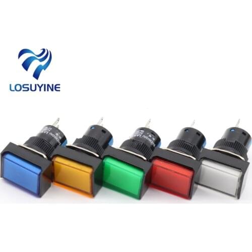 1pcs 16mm Rectangle Momentary push button switch 3pins