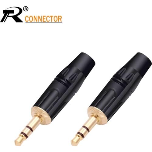 10pairs/20pcs OD 10mm Microphone plug Audio Connector 3.5mm Stereo Male Plug Assembly Black Plated Speaker Plug Black&Red