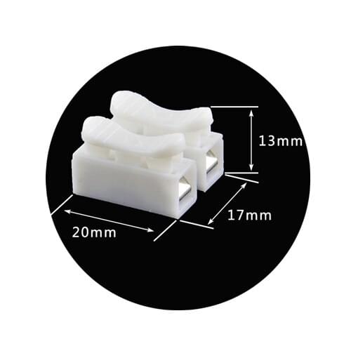 10Pcs White Press Type 2 Ways CH2 Electric Wire Fast Connector Terminal For LED Driver