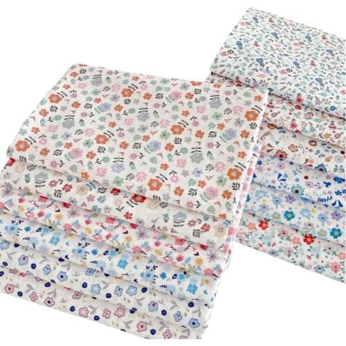 160x50cm Small Flower Cotton Twill Printed Sewing Fabric, Making Bedding Handmade Skirt Clothing Cloth