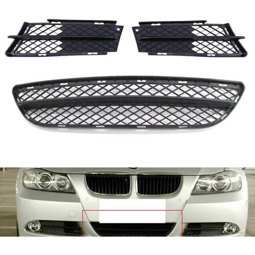 3* Front Bumper Center Lower Grille Cover With Left & Right For BMW E90 06-08