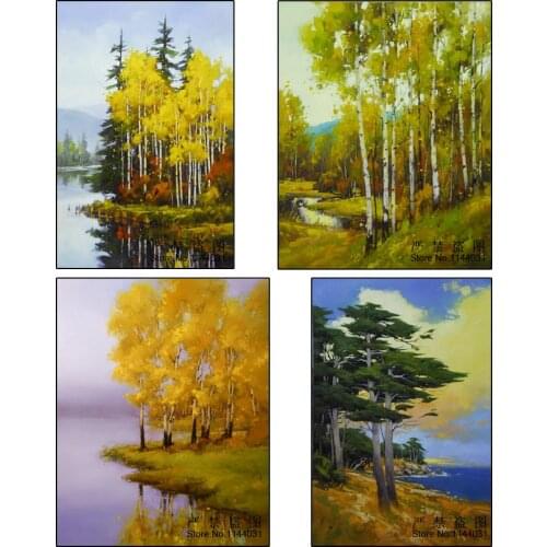 5d Diy Diamond Painting Cross Stitch Fall Landscape Oil Painting Diamond Embroidery Crystal Diamond Mosaic Pictures Needlework