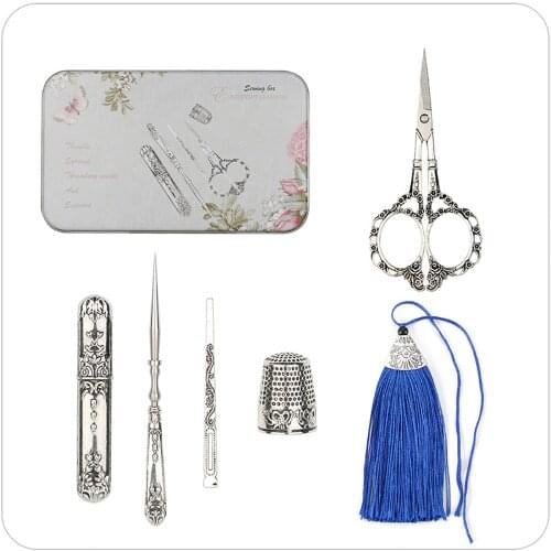 6PC Tailor Scissors Antique Vintage Crafts Sewing Scissors Thread Embroidery Tailor Stainless Steel Scissors DIY Fabric Tool