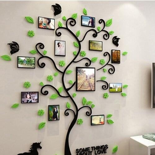 Acrylic 3D Photo Frame Tree Room Decoration Photo Frame Removable DIY Art Wall Decor Wall Sticker Tree Two Sizes Hot sale