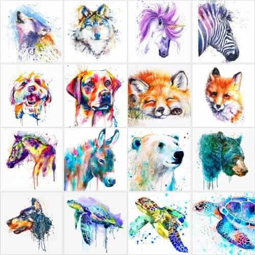 AZQSD 5D Diamond Embroidery Cat Dog Horse Bear Mosaic Diamond Painting Animal Cross Stitch Rhinestone Handicraft Decoration Home