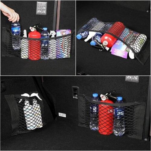 Car Bag Mesh In Trunk Car Organizer Back Seat Net For Kia Rio K2 K3 Ceed Sportage 3 Sorento Cerato Armrest Picanto Soul Optima