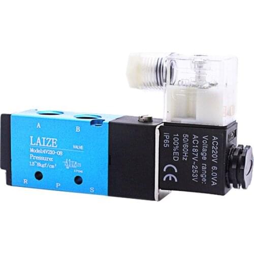 Free Shipping 1pcs 1/4" 2 Position 5 Port Air Solenoid Valves 4V210-08 Pneumatic Control Valve , 24v 110v 220v