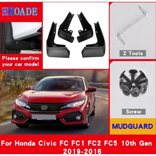 Car Mud Flaps For Honda Civic FC FC1 FC2 FC5 10th Gen 2019-2016 Mudguards Splash Guards Fender Mudflaps Car Fender Accessories