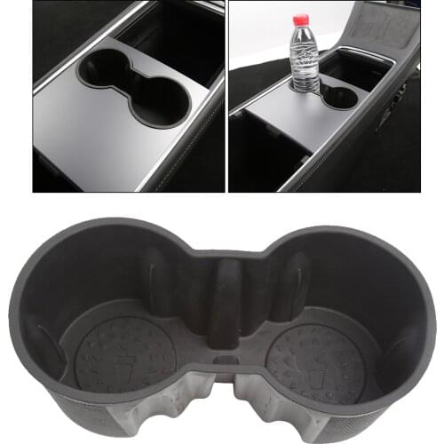 Center Console Car Water Cup Holder Shockproof Leakproof for Tesla Model 3 / Y Replacement Parts Accessories Black