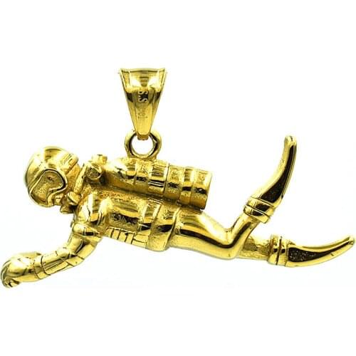 316L Stainless Steel Key Chain Pendant Diver Pendant Necklace DIY Car Bag Pendant Belt Trinkets Jewelry Accessories Wholesale