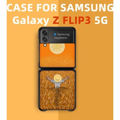 For Samsung Galaxy Z Flip3 Case, New Z Flip 3 case Leather Pattern Phone Case