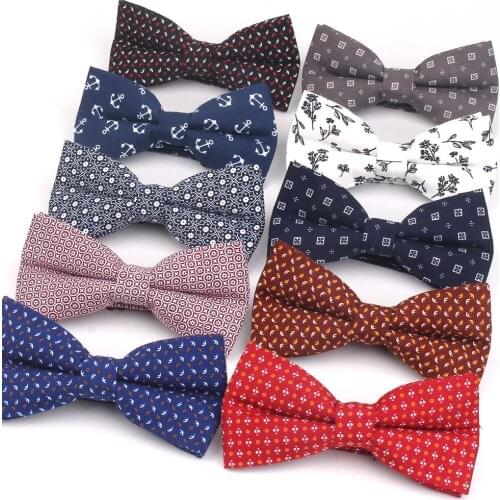 Floral Men Bow Tie Casual Cotton Bowtie For Men Adjustable Bow Ties For Business Wedding Butterfly Suits Cravats Bowties