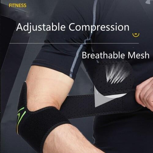 Breathable Tennis Elbow Support Brace Compression Sleeve Elbow Protector for Left or Right Arm Gym Sports Recovery Pain Relief
