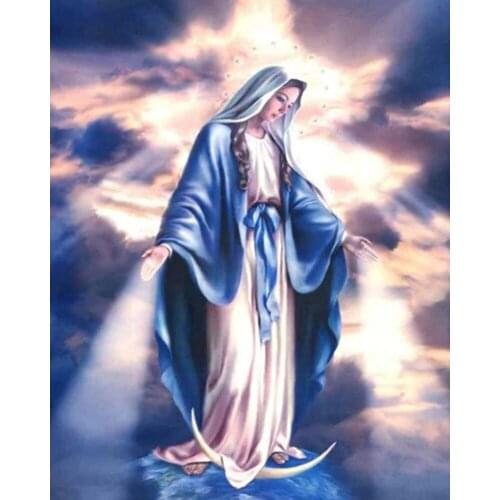 GATYZTORY Religion Full Drill DIY Diamond Painting Portrait Rhinestone Kits Cross Stitch Mosaic Art Handmade Gift Wall Decor