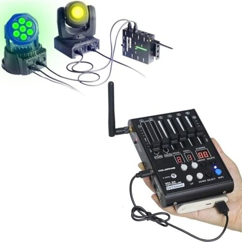 New Wireless DMX Console 54channels Home Entertainment Mini DMX512 Stage Light Effect Controller Can Power by USB 5V Power Bank