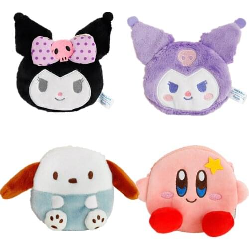 11CM Cartoon Stuffed Animals Kuromi Kirby Plush Toy Anime Kawaii Cute Soft Plushie Coin Purse Earphone Bag Children Gifts