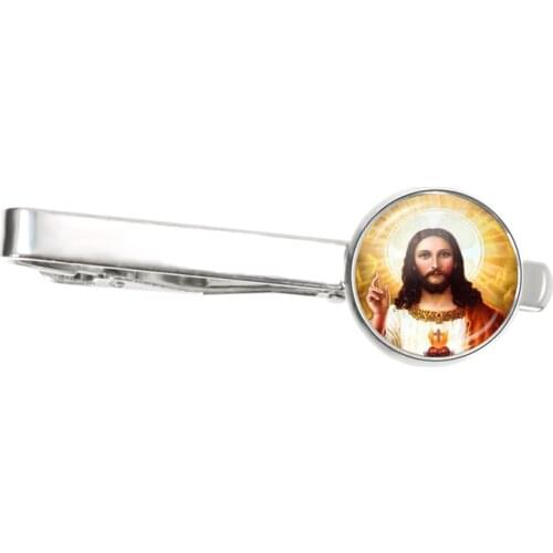2021 Classic Christianity Tie Clips Praying Hands Christian Church Jesus God Charm True Religious Men Tie Bar Pin Jewelry
