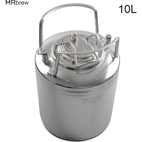 10L Stainless steel Ball Lock Beer Keg Fresh Beer Making Barrels for Craft Beer Dispenser Home Brewing Metal Handles