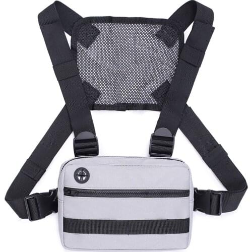 Multifunctional Fashion Hip Hop Chest Bag with Straps Unisex Rectangle Outdoor Hiking Travel Running Phone Bags Vest Waist Pack