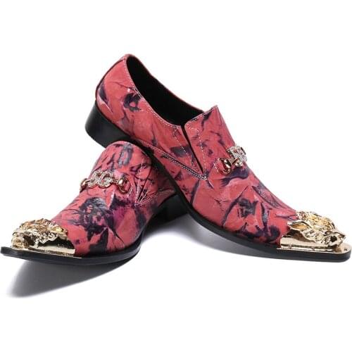 Fashion Business Men Dress Shoes Genuine Leather Pointed Toe Wedding Formal Shoes Comfortable Club Party Steel Toe Shoes sapatos