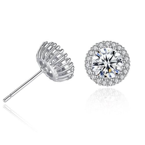 Fashion stud earring full Zircon round earring for women wedding jewelry