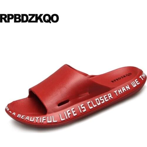 Large size slip on shoes plus red rubber waterproof slides mens sandals 2019 summer outdoor 45 fashion slippers designer water