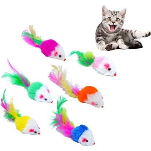 Cat Ball Cat Toys For Cats Interactive Catnip Gatos Accesorios Fuzzy Mouse Colorful Feather Handmade Pet Supplies Dropshipping