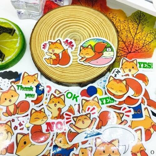 40 Pcs Yellow little fox Cartoon Sticker Waterproof For book Laptop Moto Skateboard Luggage Guitar Furnitur Decal Toy Stickers