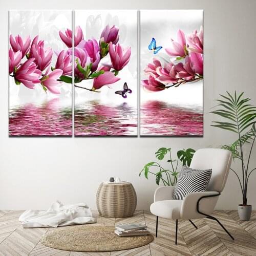 Canvas Print Painting Pictures For Kitchen Modular Picture Posters Room Decor Art Orchid Modern Flowers 3 Panel Wall Art Poster