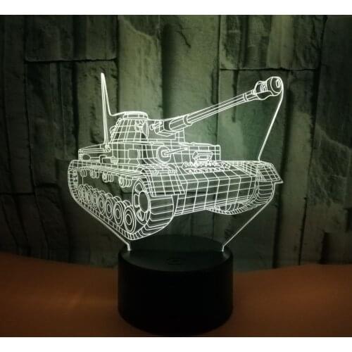 Manufacturers Desk Lamp Direct Sale Tank Modeling Creative 3d Night Lamp Touch Control 7 color change 3d Visual Gift Table Lamp