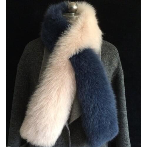 New top quality fox fur scarf high-end luxurious patchwork design long genuine fur muffler women fashion fur scarf multicolor