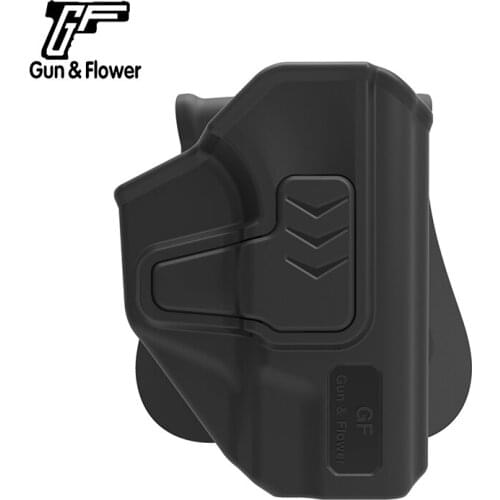 Gun&Flower Tactical Polymer OWB Matte Paddle Holster Plastic Level 2 Black Holder Pouch for MP Sheild