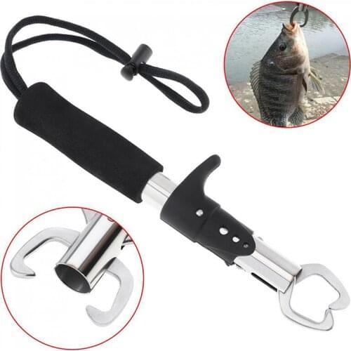 Portable Fishing Gripper Stainless Steel Fish Lip Grip Handle Grab Carp Fishing Lip Grip Alicate De Pesca Fishing Tackle Tools