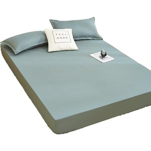 Modern Simple Style Solid Solor Bed Sheet Fitted Sheet Elastic Band Fixed Antifouling Anti-crease Portable Sheets Cover for Bed