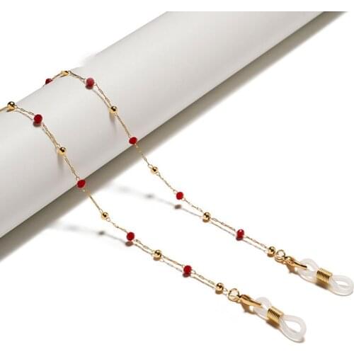 Chic Beads Glasses Strap Sunglasses Chain Mask Lanyard Anti-slip Metal Spectacle Neck Rope Accessories