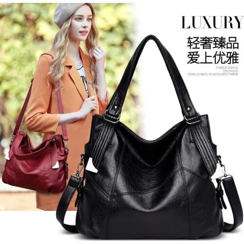 YILIAN Soft leather single shoulder bag 2021 female new large capacity middle-aged handbag fashion cross-body bag