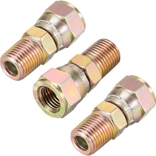 Uxcell Hose Swivel Joint 1/4PT Male Pipe x 1/8NPT Female Pipe Anti-Twist Hose Fitting for Pressure Power Washer Hoses 3Pcs
