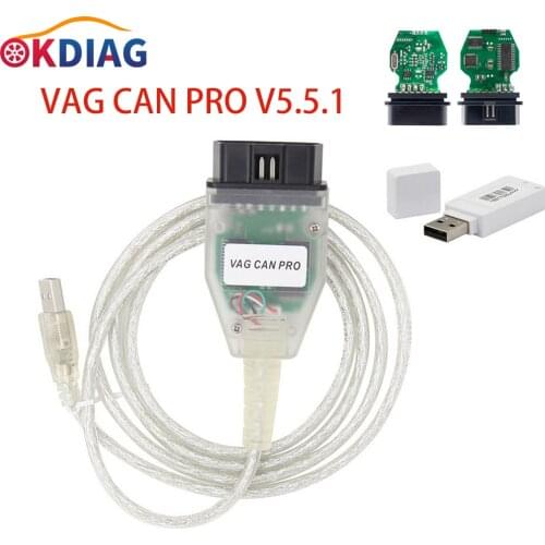 VAG CAN PRO V5.5.1 OBD2 Diagnostic Interface USB Cable with FTDI FT245RL Chip Support Can Bus UDS K Line Works for AUDI For VW
