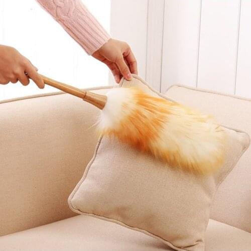 Lambswool Duster Hanging Rope Modern Car Non-static Non Slip Sofa Furniture Wood Handle Home Cleaning Long Soft Dust Sweeping