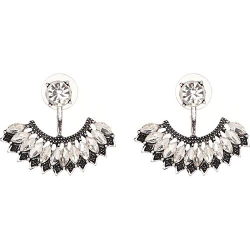 YaYi Jewelry Fashion Bohemia White Glass Crystal Rhinestone Dangle Women Hook Eardrop Wear Ear Band Long Tassel Earrings Gift