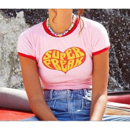 Y2K Women Casual Close-Fitting Crop Top Unique Style Short Sleeve Cartoon Printed Pattern Round Collar T-Shirt Fashion Sexy S-XL
