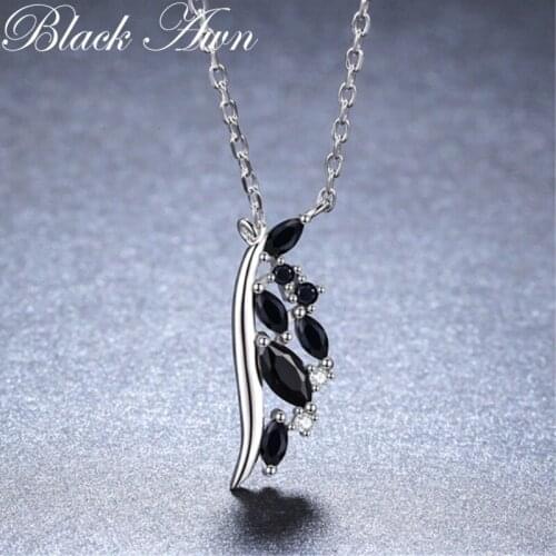 Black Awn Hot Sale Fashion Lucky Trendy Genuine 100% 925 Sterling Silver Necklaces Pendants Jewelry Necklace Women Bijoux K040