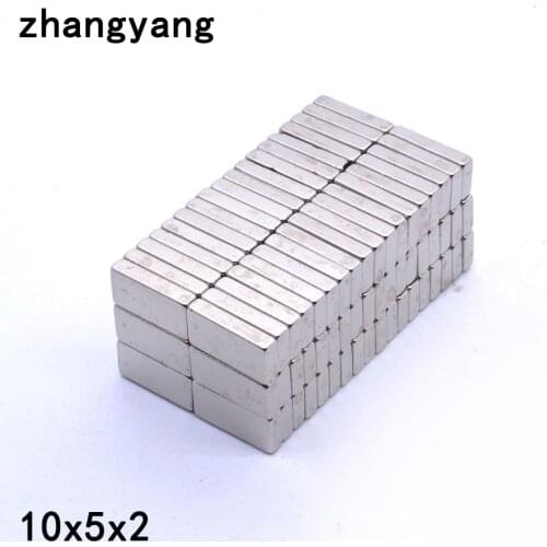 2/10/50/100/500pcs/lot N52 Rectangular magnets f 10x5x2 mm Super Strong Neodymium magnet 10*5*2 mm NdFeB magnet 10mm x 5mm x 2mm